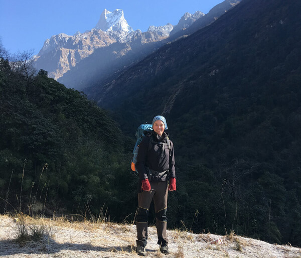 Author, Claire Nitsche, during her trek on the Annapurna Basecamp Trail